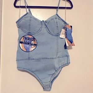 Thrill Denim XL Body suit - NWT